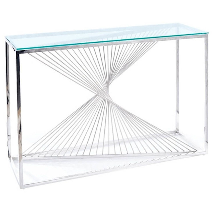 Консольные столики Консольный столик BARBARA стекло 120*40*78, каркас хром