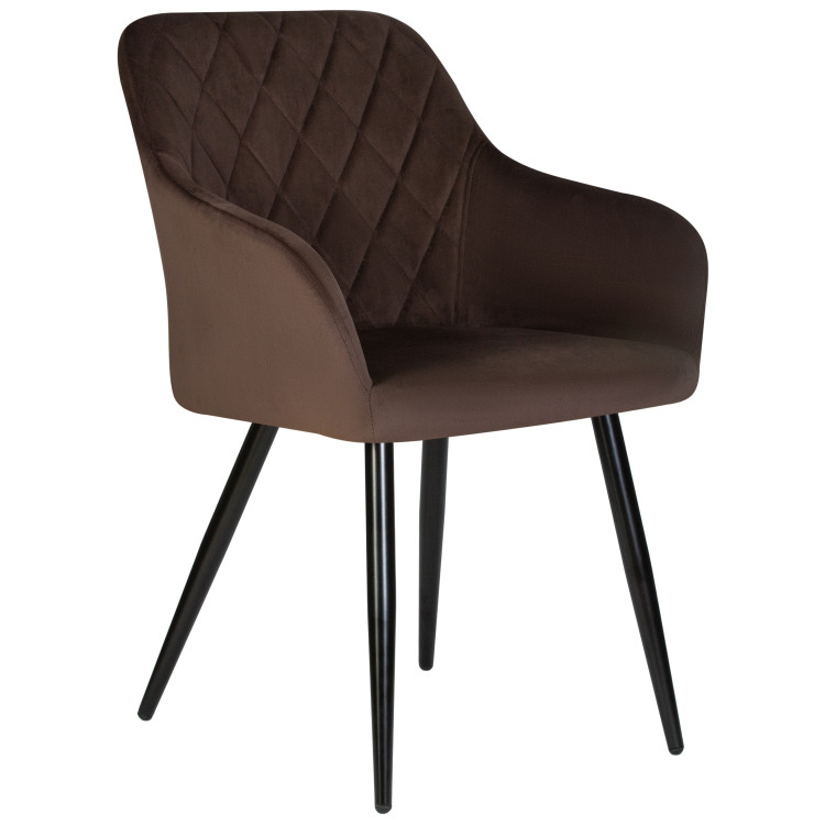 Стул-кресло Стул обеденный DOBRIN ROBERT, черные матовые ножки, велюр V108-76 Горький шоколад