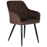 Стул-кресло Стул обеденный DOBRIN ROBERT, черные матовые ножки, велюр V108-76 Горький шоколад