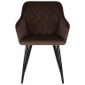 Стул-кресло Стул обеденный DOBRIN ROBERT, черные матовые ножки, велюр V108-76 Горький шоколад
