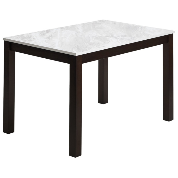 TME-6931 MBH SWEDEN стол с ламинированной столешницей, цвет белый мрамор / темный орех каркас