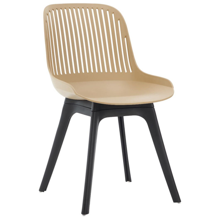 Стулья DC271 Стул пластиковый, БЕЖЕВЫЙ, ноги черные