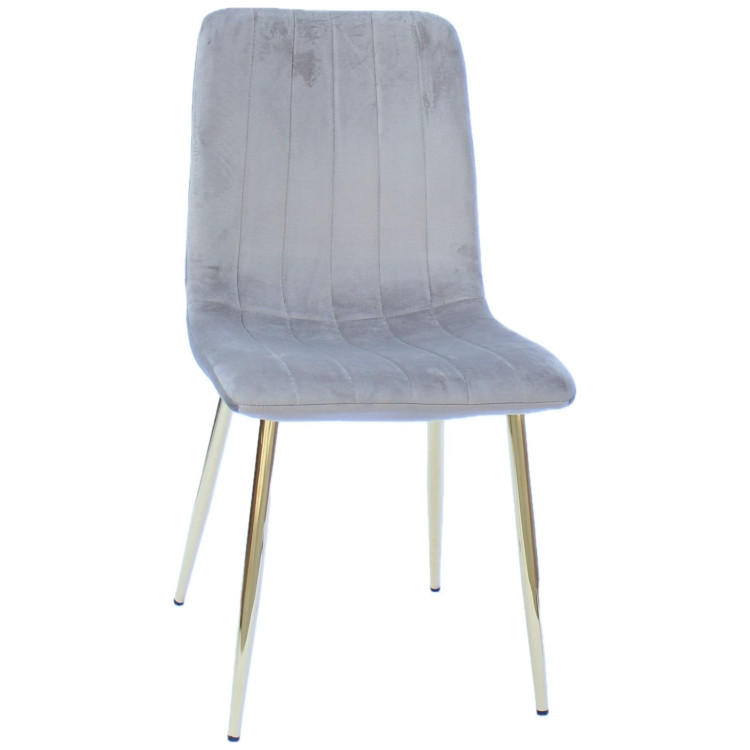 Стулья C921/DC811 Стул мягкий, ПЕПЕЛЬНО-СЕРЫЙ#h8 велюр, каркас металл золото КРУГЛЫЙ