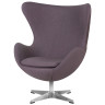 Дизайнерское лаунж-кресло DOBRIN EGG, серая ткань AF7