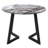 Стеклянные столы Алингсос мрамор серый / черная шагрень
