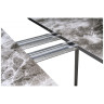 Стеклянные столы Алингсос мрамор серый / черная шагрень