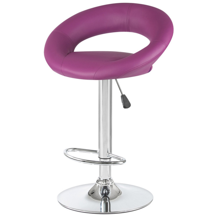 Стул барный DOBRIN MIRA, регулируемый, экокожа, фиолетовый, хром