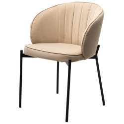 Стул ДЕНИ, цвет Velutto 05 Бежевый, велюр / черный каркас М-City