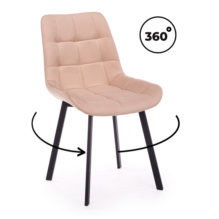 Стулья на металлокаркасе Челси 360 П бежевый (zd 210) / черный np