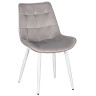 Стулья DC705 Стул мягкий, СЕРЕБРО#G62-37 велюр, каркас металл белый
