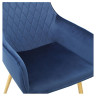 Стул-кресло DC835 Стул мягкий с подлокотниками, СИНИЙ#G62-49 велюр, каркас металл золото