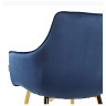 Стул-кресло DC835 Стул мягкий с подлокотниками, СИНИЙ#G62-49 велюр, каркас металл золото