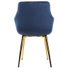 Стул-кресло DC835 Стул мягкий с подлокотниками, СИНИЙ#G62-49 велюр, каркас металл золото