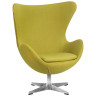 Дизайнерское лаунж-кресло DOBRIN EGG, светло-зеленая ткань AF3