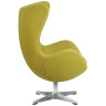 Дизайнерское лаунж-кресло DOBRIN EGG, светло-зеленая ткань AF3