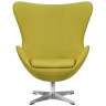 Дизайнерское лаунж-кресло DOBRIN EGG, светло-зеленая ткань AF3