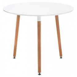 LORINI 80 white / wood обеденный стол с ламинированной столешницей