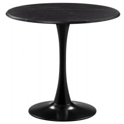 ТУЛИП 80 мрамор черный / черный Стол обеденный