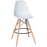 Полубарные стулья Стул барный LMZL-PP623G, ножки светлый бук, цвет сиденья белый