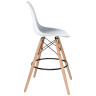 Полубарные стулья Стул барный LMZL-PP623G, ножки светлый бук, цвет сиденья белый
