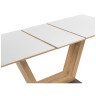 ИМАТРА стол обеденный на деревянном каркасе, раздвижная столешница со стеклом