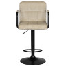 DOBRIN KRUGER ARM BLACK барный стул с обивкой тканью вельвет, цвет бежевый