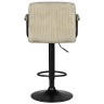 DOBRIN KRUGER ARM BLACK барный стул с обивкой тканью вельвет, цвет бежевый