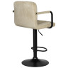 DOBRIN KRUGER ARM BLACK барный стул с обивкой тканью вельвет, цвет бежевый