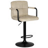 DOBRIN KRUGER ARM BLACK барный стул с обивкой тканью вельвет, цвет бежевый
