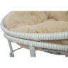 Кресло Papasan, цвет плетения белый с серым, цвет подушки бежевый
