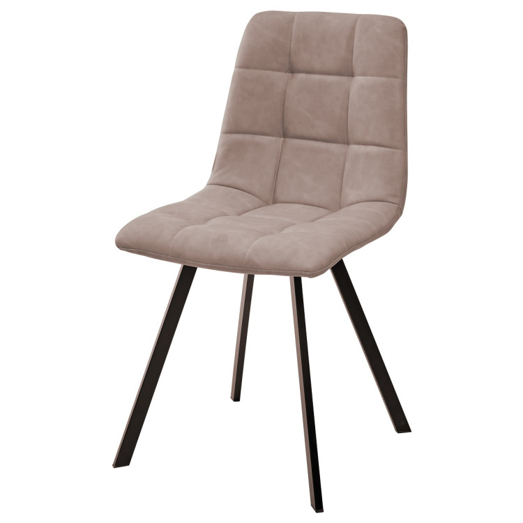 CHILLI SQUARE стул с обивкой экокожей, цвет серо-бежевый винтаж (RU-09) / черный 