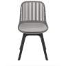 DC270 стул пластиковый, СЕРЫЙ c подушкой, ноги черные