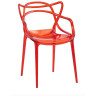 Стул-кресло DC459 Стул пластиковый литой, прозрачный КРАСНЫЙ
