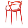 Стул-кресло DC459 Стул пластиковый литой, прозрачный КРАСНЫЙ