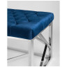 Дизайнерские банкетки АРТ ДЕКО сталь серебро, нержавеющая сталь, обивка сиденья синий велюр