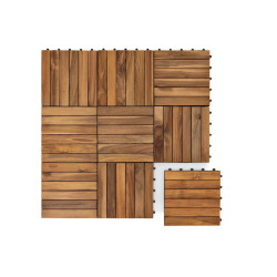 Модульный уличный пол из акации NOURD (6 ламелей), 30×30 см, набор 10 шт