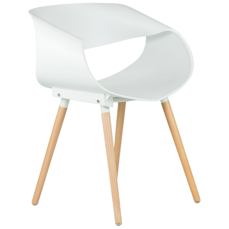 Стул-кресло Стул обеденный DOBRIN ALIEN, ножки светлый бук, цвет белый (W-02)