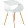 Стул-кресло Стул обеденный DOBRIN ALIEN, ножки светлый бук, цвет белый (W-02)