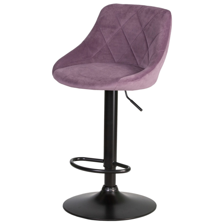 DOBRIN LOGAN BLACK барный стул с тканью велюр, цвет пудрово-сиреневый