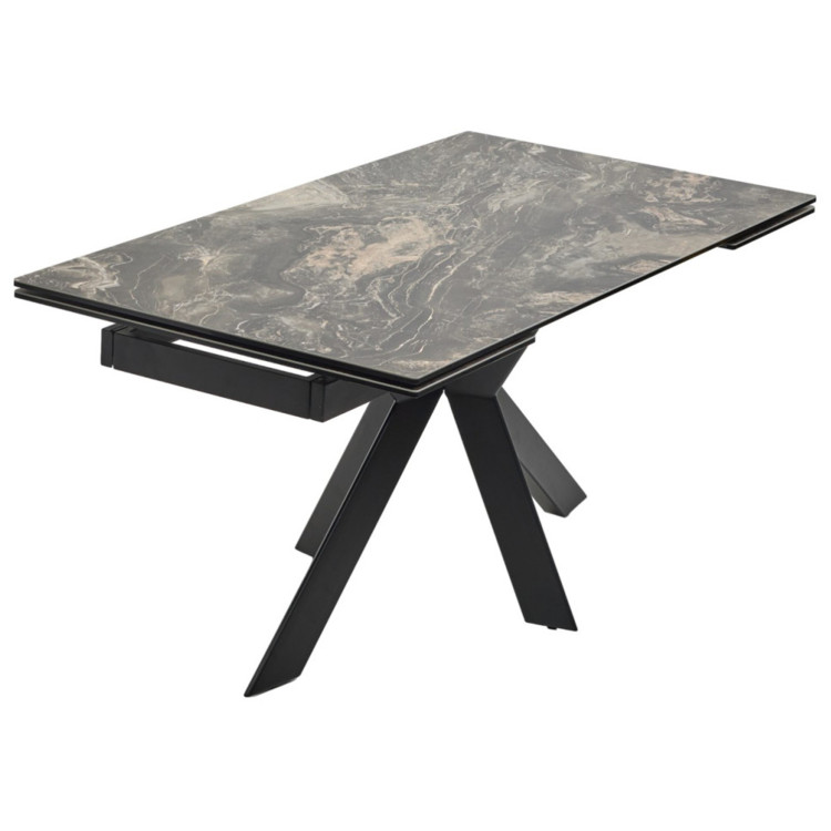 BELLUNO 160 обеденный стол с керамической столешницей, цвет черный мрамор (KL-176) ®DISAUR