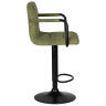 DOBRIN KRUGER ARM BLACK барный стул с обивкой тканью вельвет, цвет зеленый