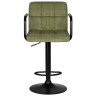 DOBRIN KRUGER ARM BLACK барный стул с обивкой тканью вельвет, цвет зеленый