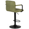 DOBRIN KRUGER ARM BLACK барный стул с обивкой тканью вельвет, цвет зеленый