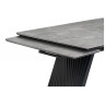 ВЕЙВ 140(200)х80 стол обеденный с керамической столешницей Larka grey / черный