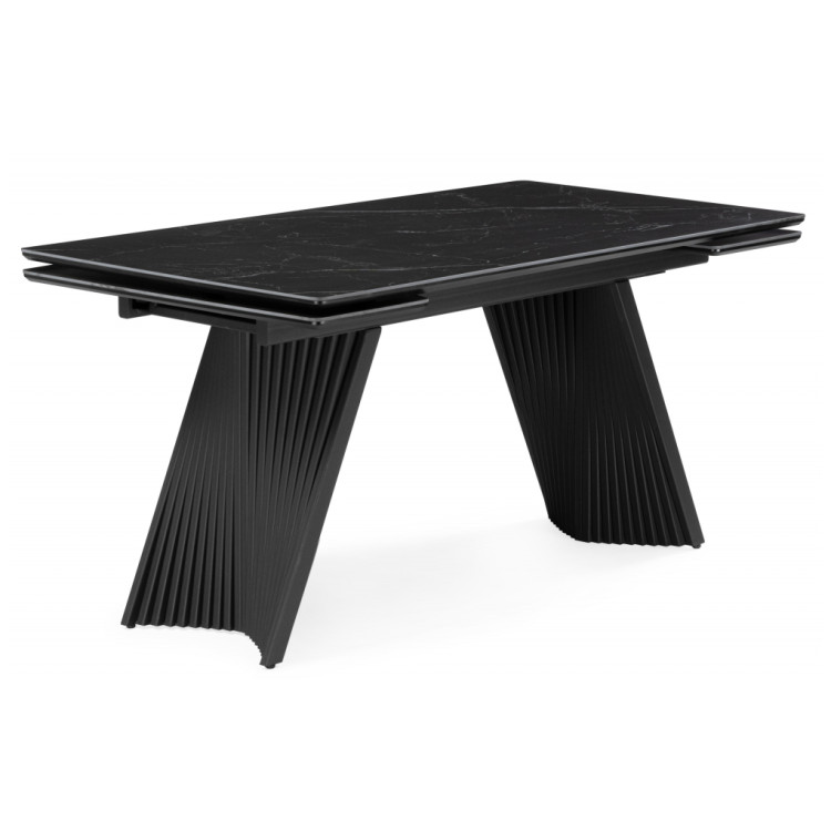 Керамические столы Вейв 160(220)х89 черный мрамор shakespeare black / черный