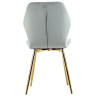 Стулья DC827 Стул мягкий, ПЫЛЬНО-ГОЛУБОЙ#G62-81 велюр, каркас металл золото КРУГЛЫЙ