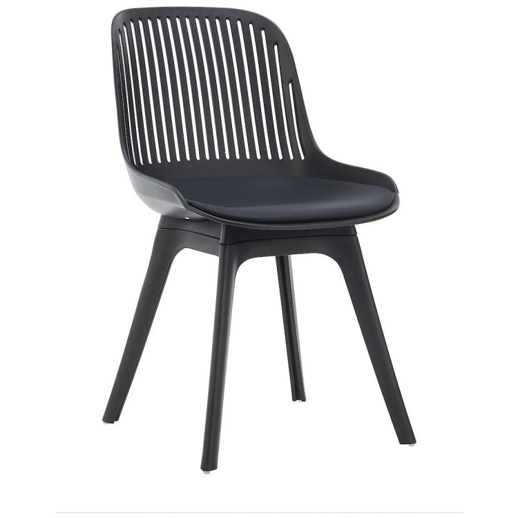 DC270 стул пластиковый, ЧЕРНЫЙ c подушкой, ноги черные