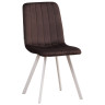 Стулья C921/DC811 Стул мягкий, ШОКОЛАД#h50 велюр, каркас металл белый КВАДРАТ
