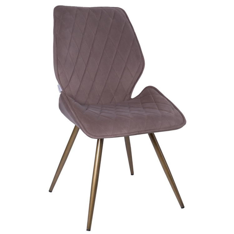 Стулья DC231 Стул мягкий поворотный 180, МОККО#M420-06 велюр, каркас металл, бронза КРУГЛЫЙ