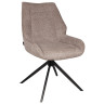 Обеденный стул TOMMASO крутящийся, обивка велюр латте, черный металлический каркас